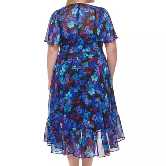 Calvin Klein Women's Plus Size  Floral Printed High-Low Shift Dress Size W20/2X - Picture 3 of 12